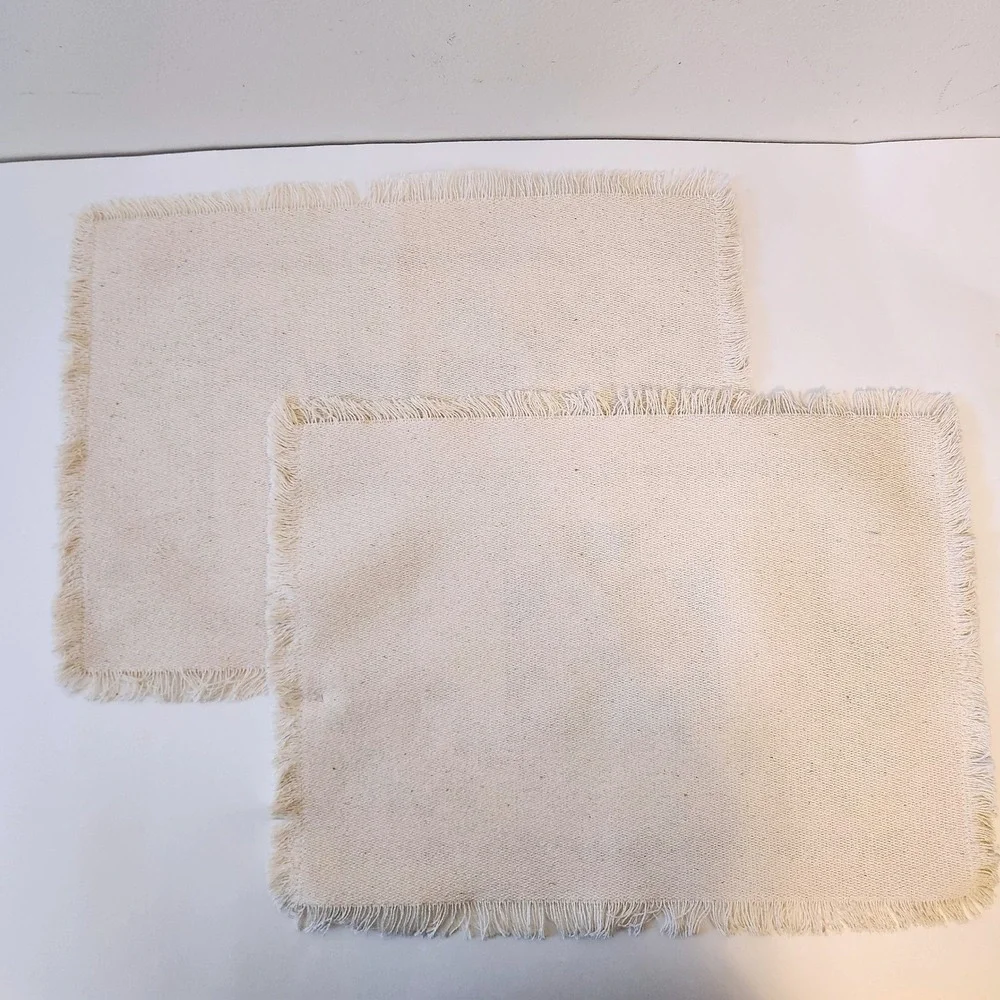 Vtg 80s NOS Goose Geese Quilt Woven Fabric Placemats Set of 2 Country Kitchen